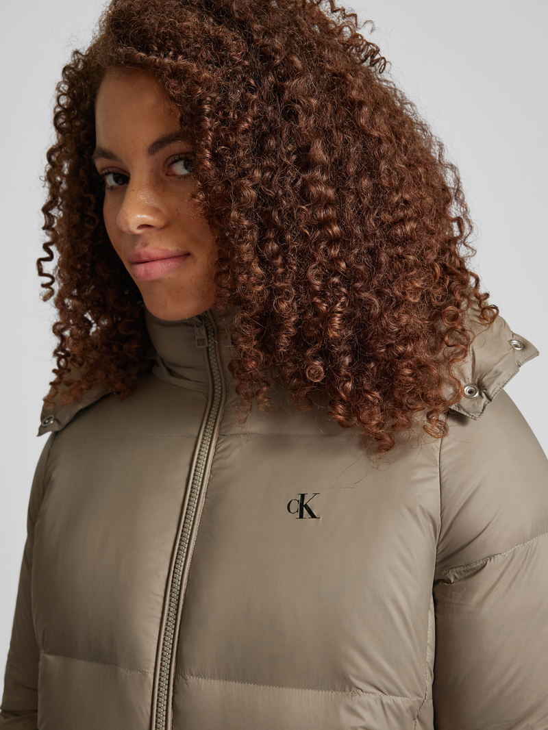 Calvin Klein Jeans Gewatteerde lange jas met logoprint