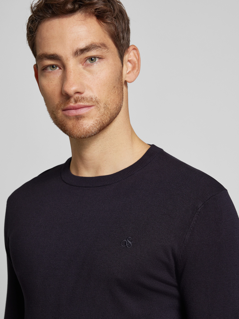 Scotch & Soda Gebreide pullover met logostitching model 'CORE'