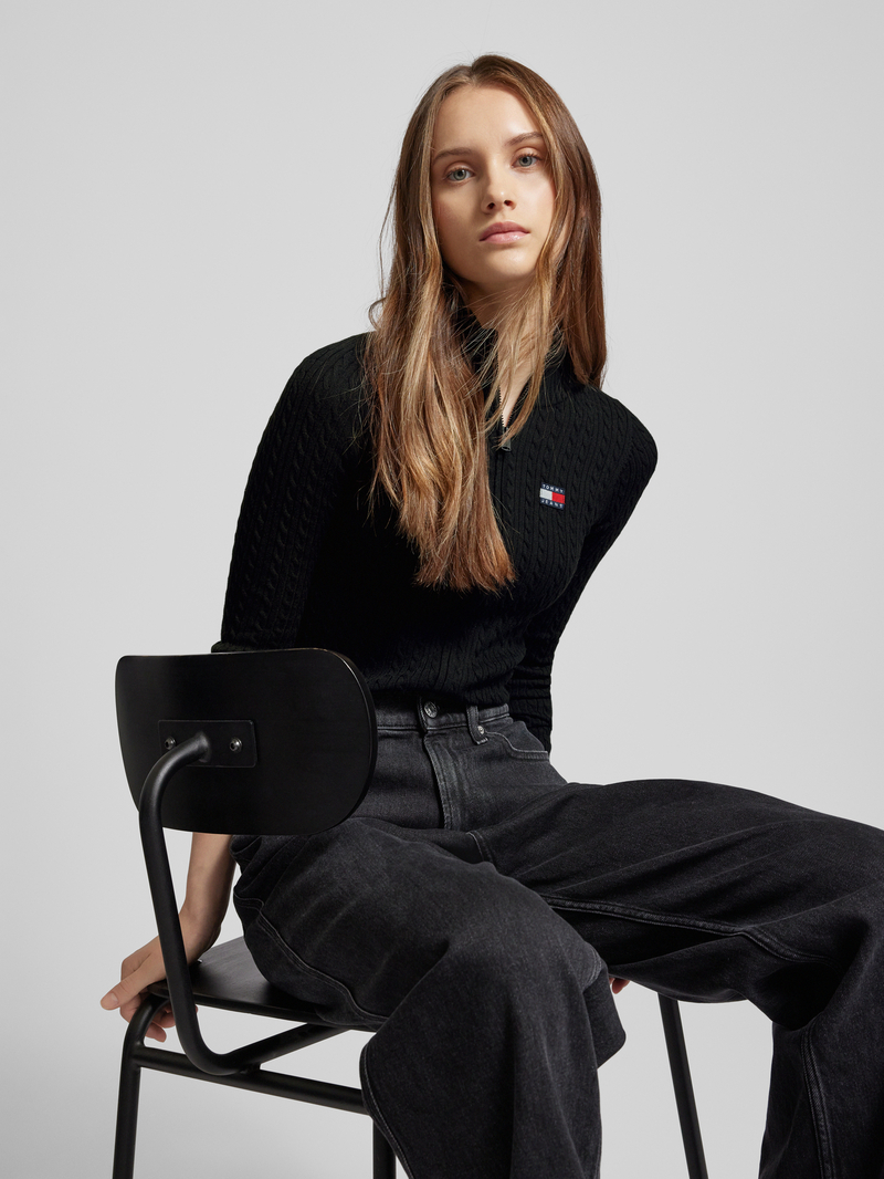 Tommy Jeans Slim fit gebreid jack met ritssluiting