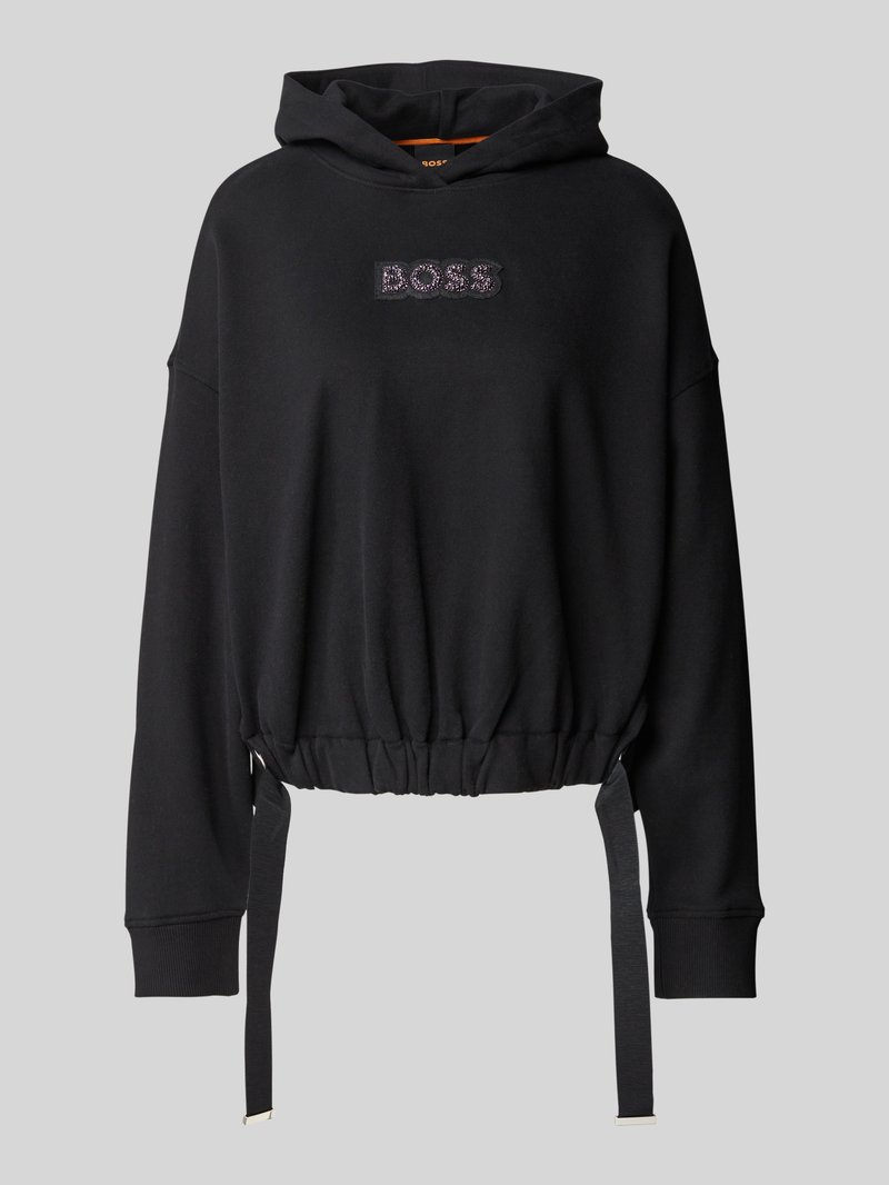 Boss Orange Korte hoodie met labeldetail model 'EBLOUSA'