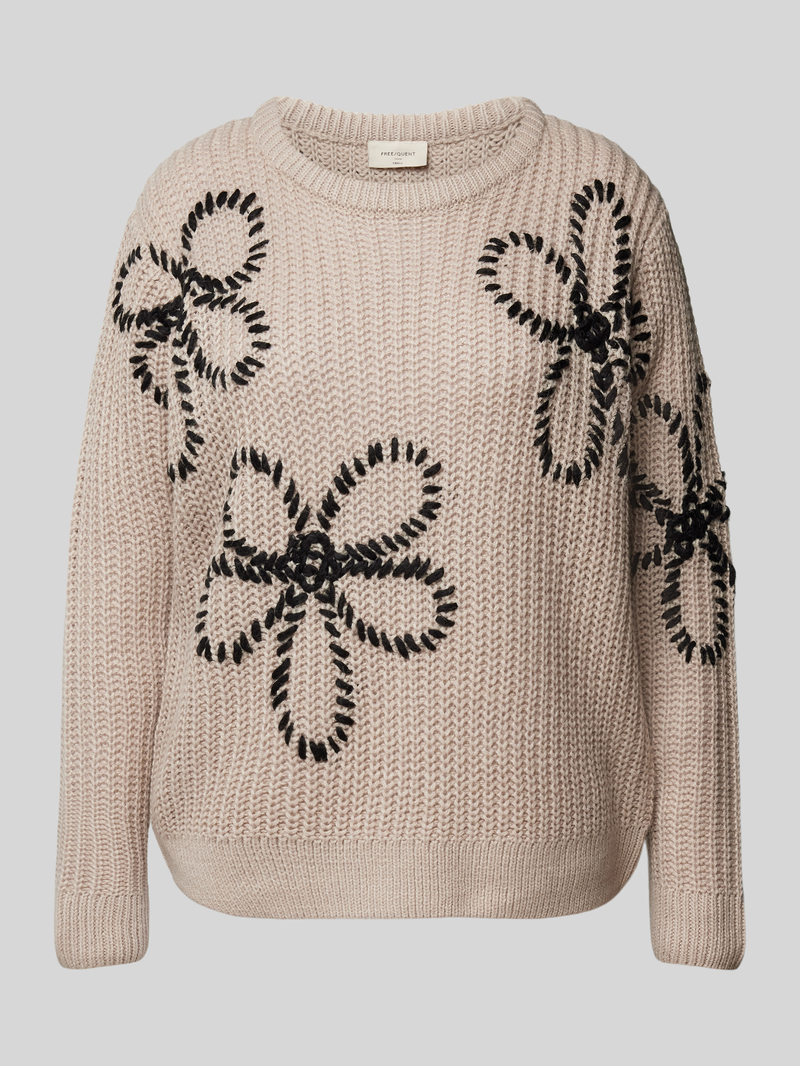 FREE QUENT Gebreide pullover met motiefstitching