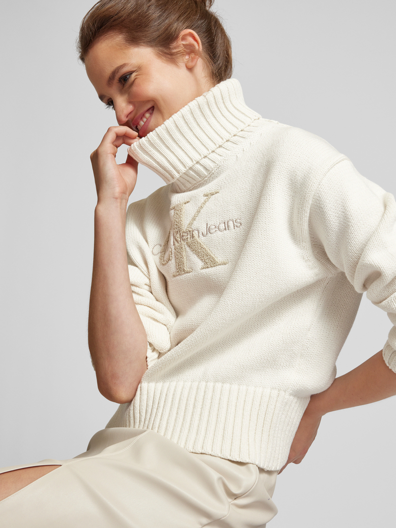 Calvin Klein Jeans Gebreide coltrui model 'CHENILLE'