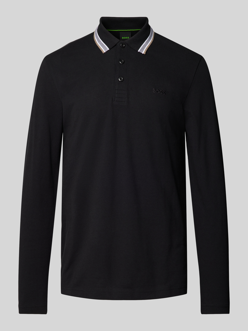 BOSS Green Regular fit poloshirt met labelstitching