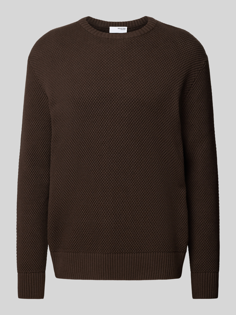 Selected Homme Gebreide pullover met ribboorden, model 'HENNY'