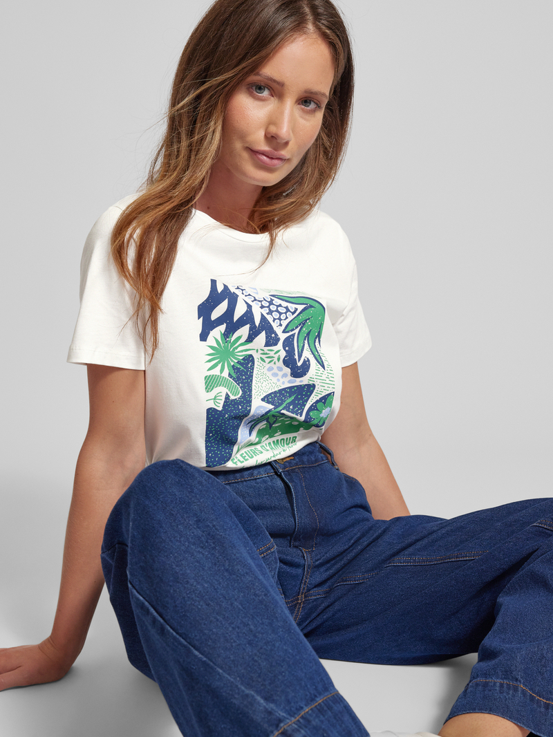 Vila T-shirt met labelprint model 'Viamur'