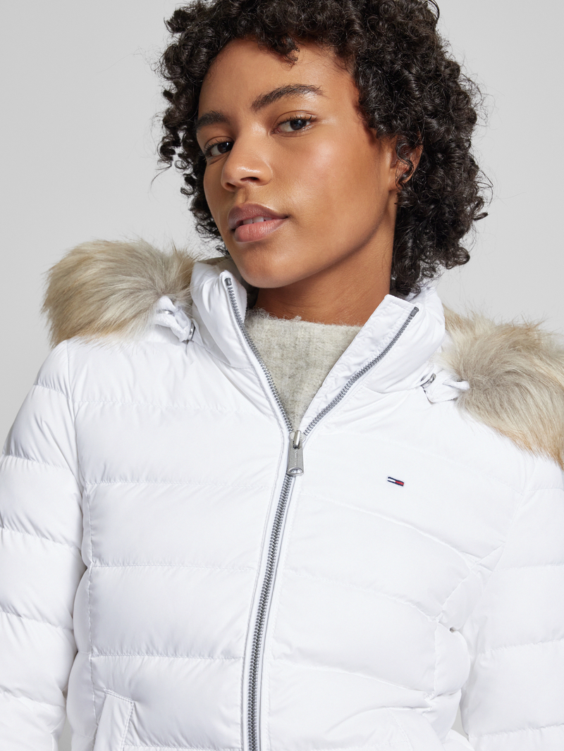 Tommy Jeans Gewatteerd jack met imitatiebont en ritssluiting