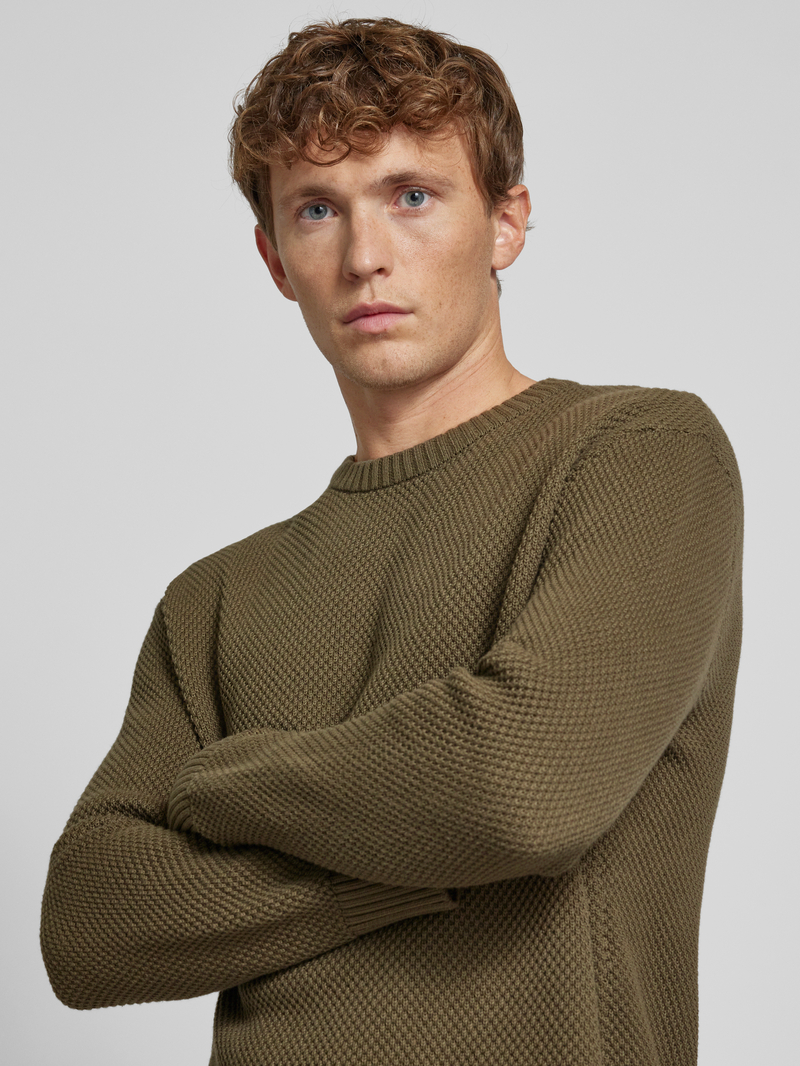 Selected Homme Gebreide pullover met ribboorden model 'HENNY'