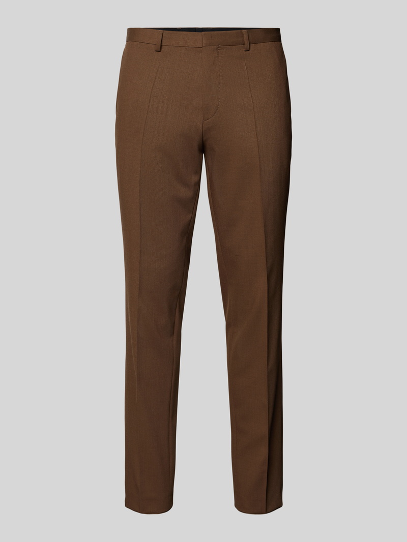 HUGO Slim fit pantalon met persplooien model 'Hesten'