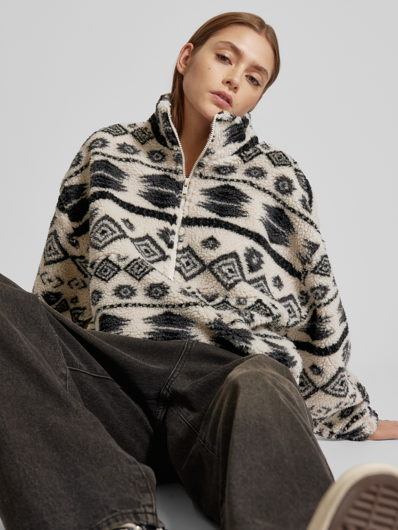 Only Regular fit sweatshirt met korte ritssluiting model 'JANNE'
