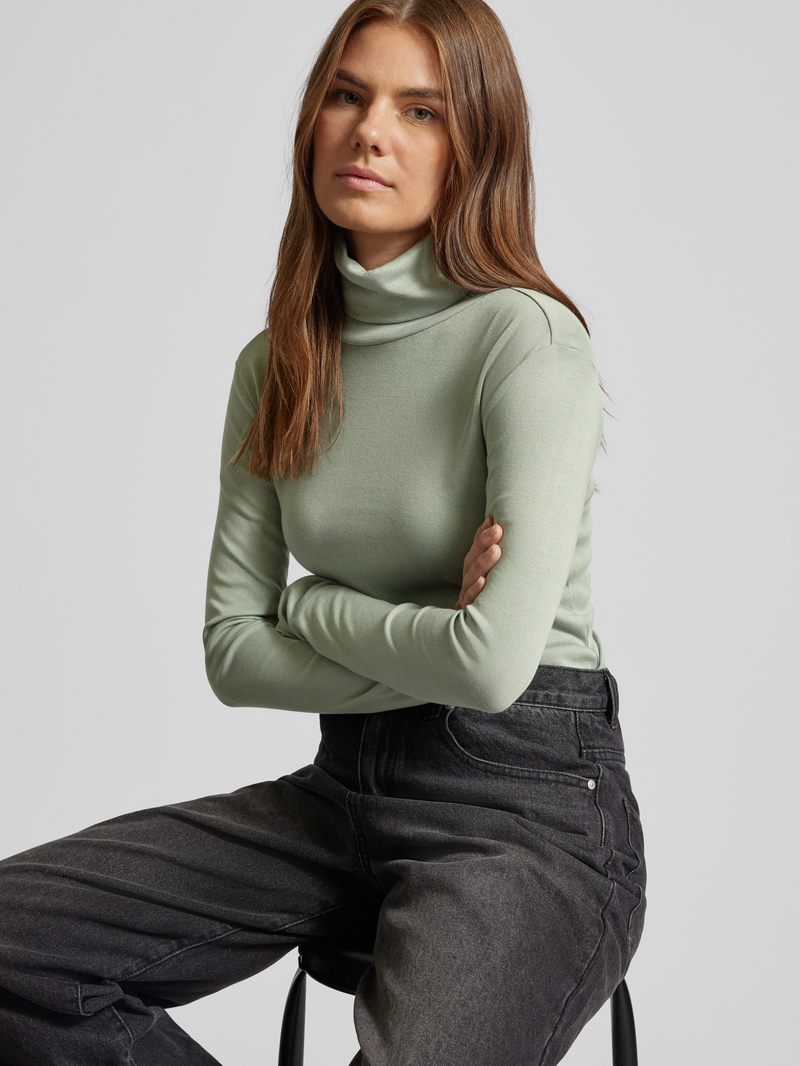 QS Shirt met lange mouwen en geribde ronde hals model 'Rolli'