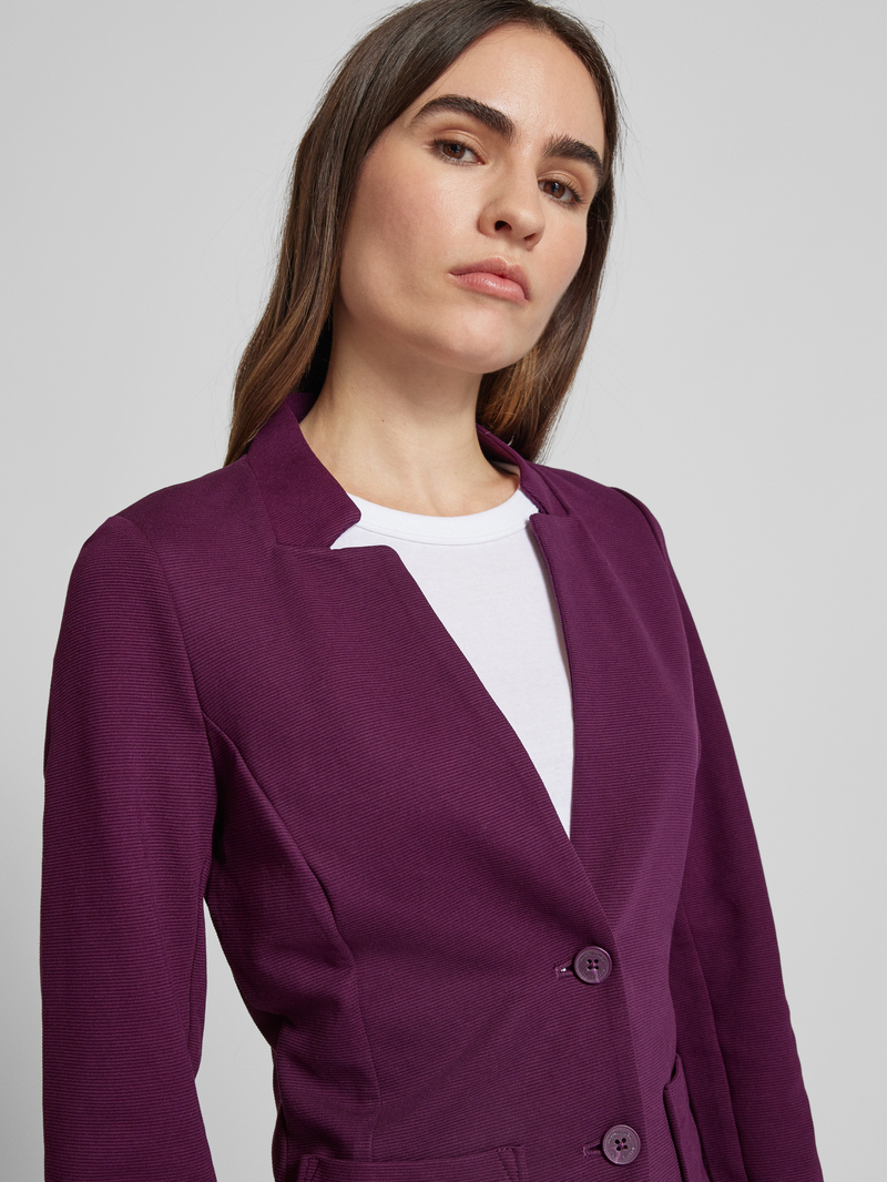 Tom Tailor Getailleerde blazer van een zachte katoenmix met Ottomaanse structuur