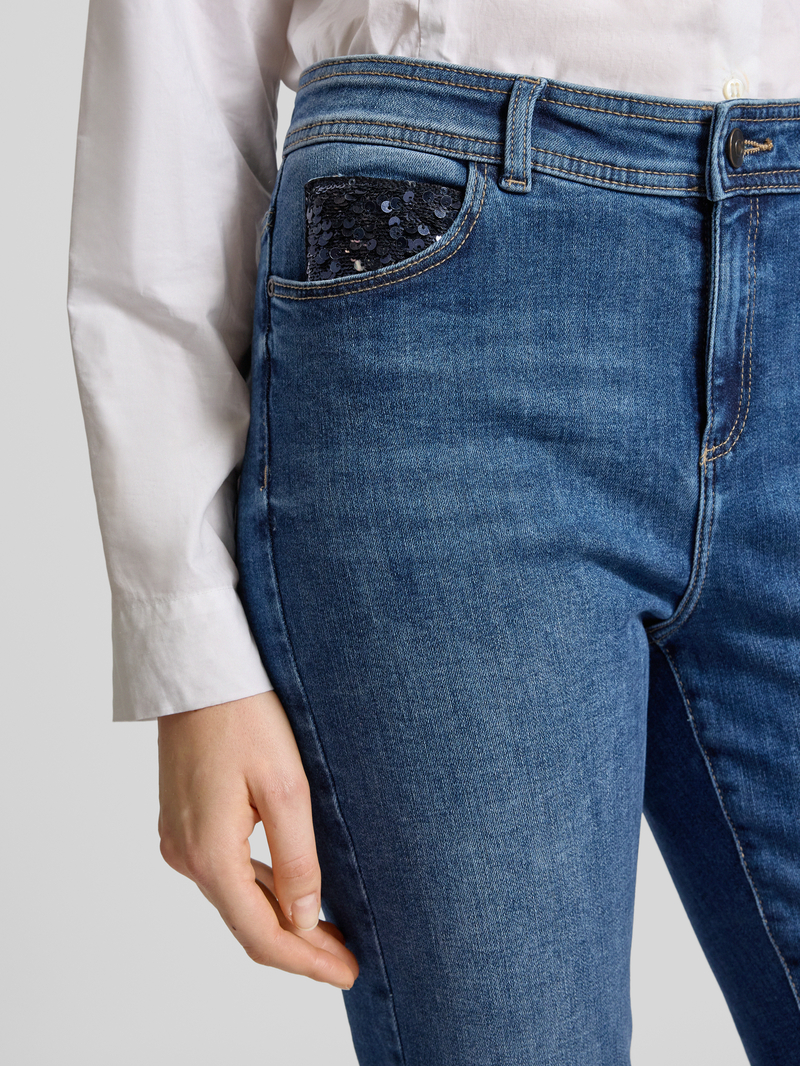Christian Berg Woman Slim fit jeans met pailletten
