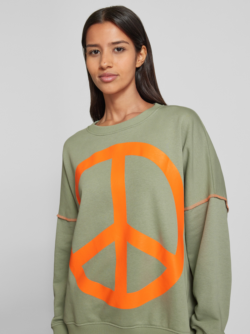 miss goodlife Sweatshirt met ribboorden model 'Peace'