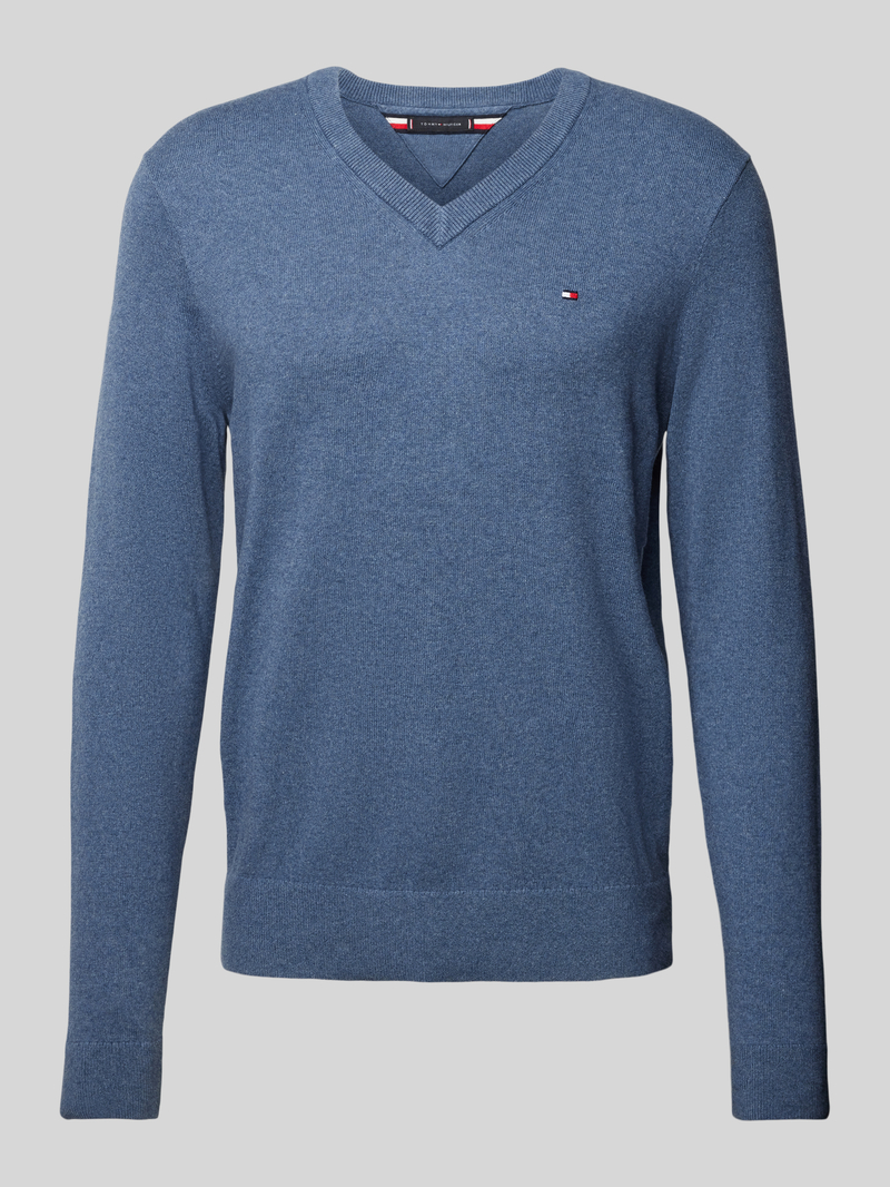 Tommy Hilfiger Gebreide pullover met logostitching model 'PIMA'