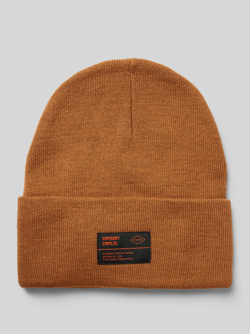 Superdry Beanie met labelpatch model 'WORKWEAR'