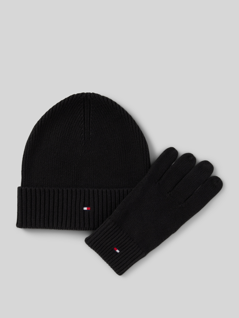 Tommy Hilfiger Beanie en handschoen in een set met kasjmier