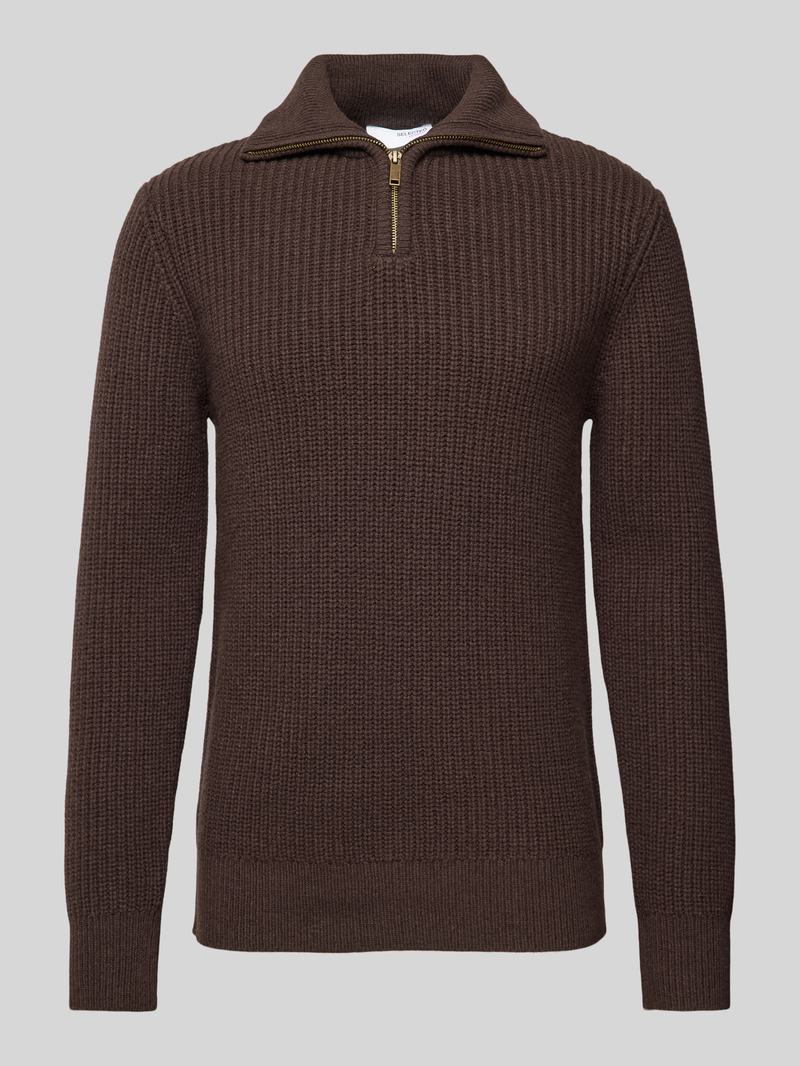 Selected Homme Gebreide pullover met ribboorden model 'LAND'