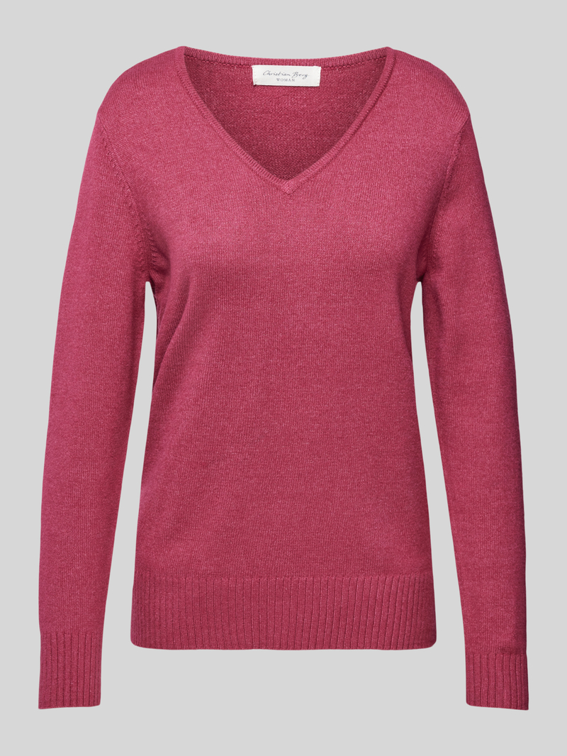 Christian Berg Woman Gebreide pullover met afgeronde V-hals