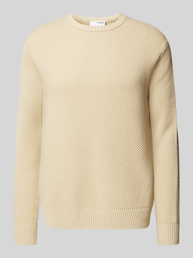 Selected Homme Gebreide pullover met ribboorden model 'HENNY'