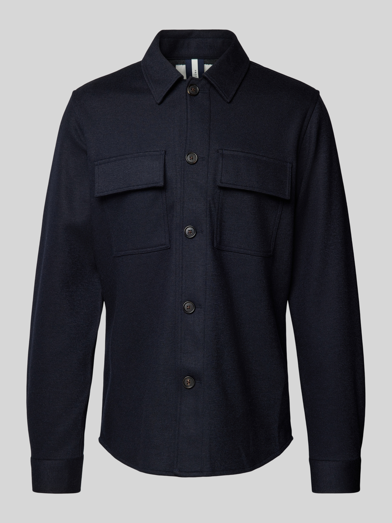 Profuomo Slim fit overhemdjack met kentkraag