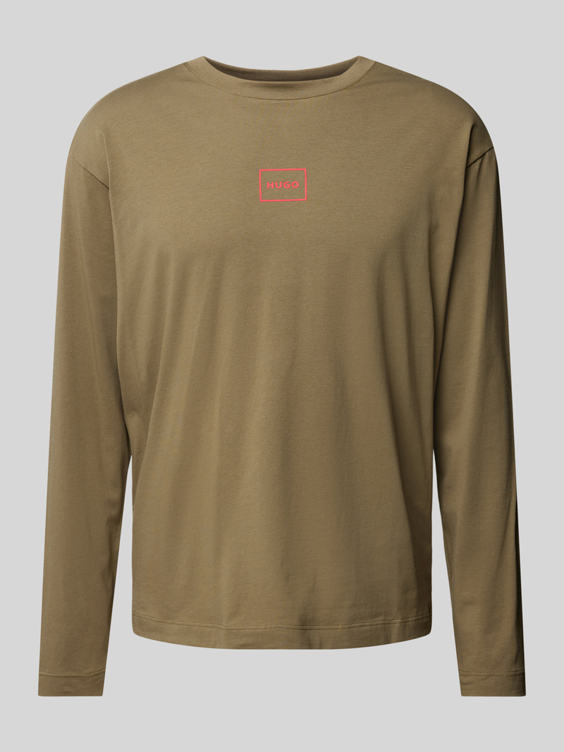 HUGO Shirt met lange mouwen en labelprint model 'Laze'