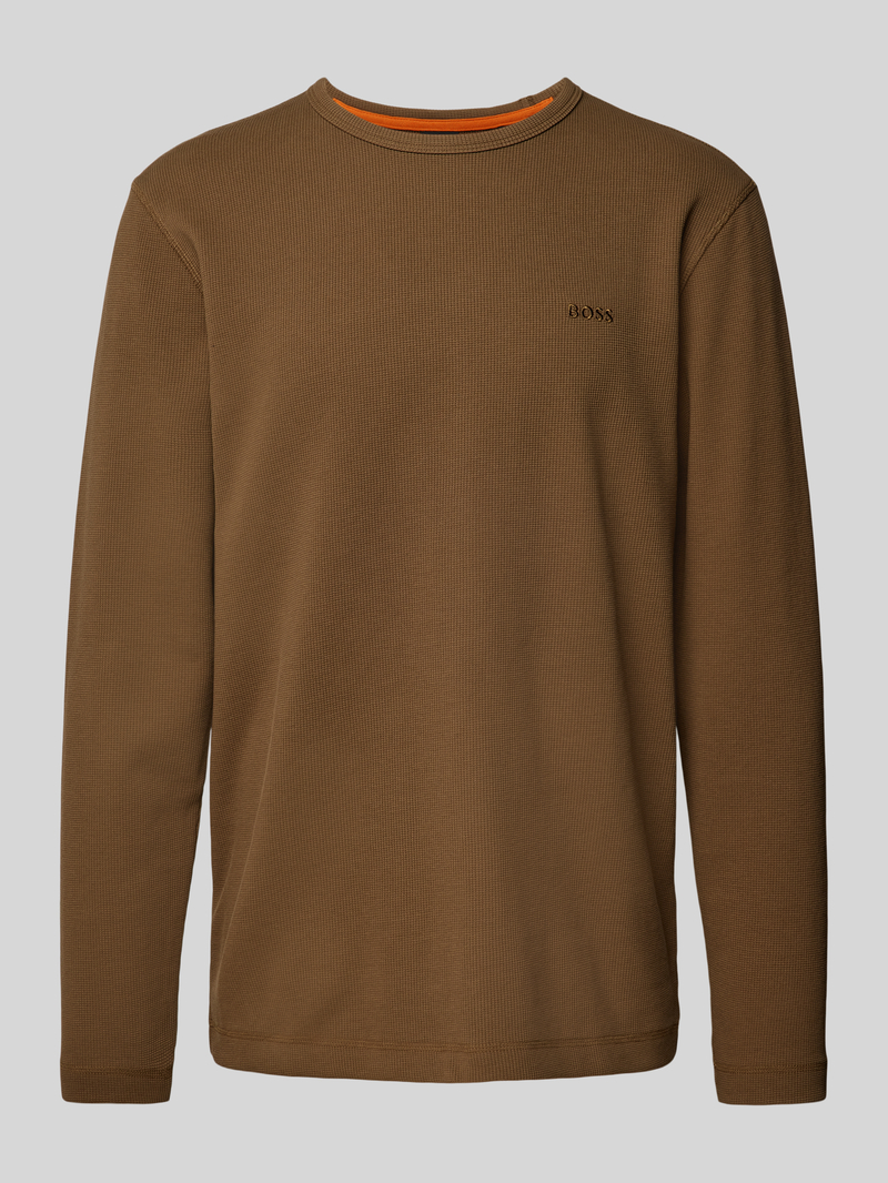 Boss Orange Shirt met lange mouwen en labelstitching model 'Tempesto'