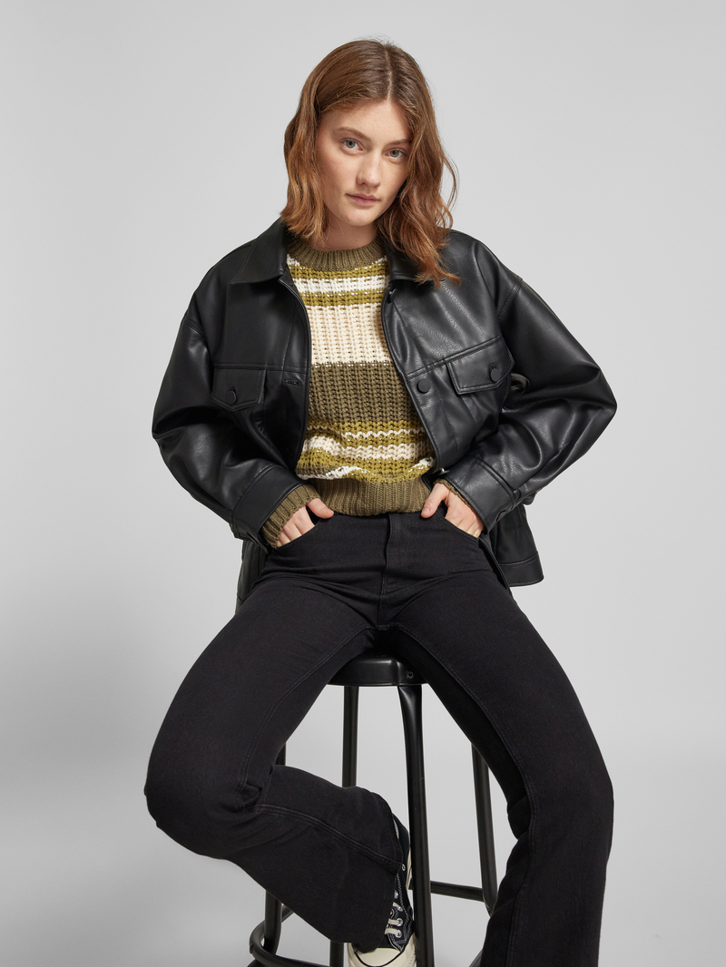 Noisy May Gebreide pullover met extra brede schouders model 'CHARLIE'
