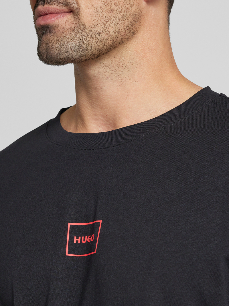 HUGO Shirt met lange mouwen en labelprint model 'Laze'