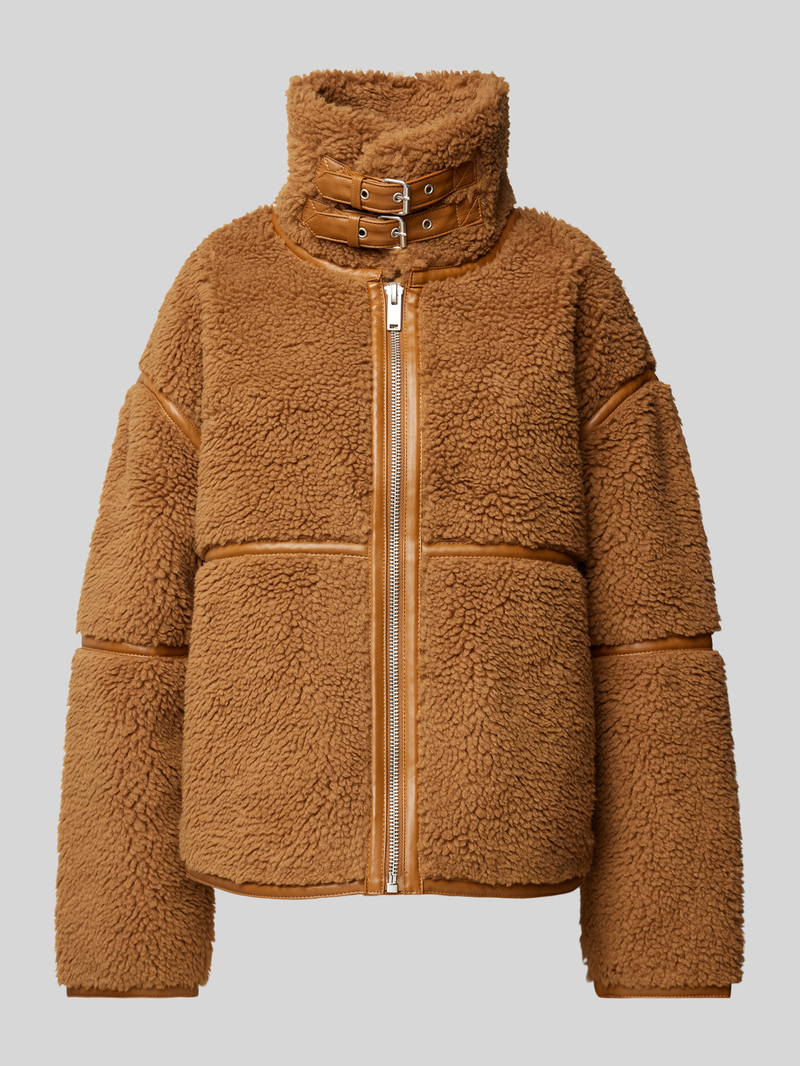 Vila Regular fit jack van teddybont met opstaande kraag model 'VINIMI'