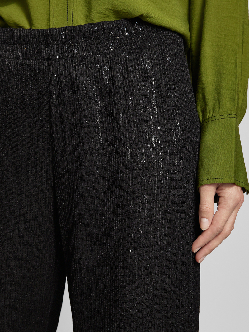 SEDUCTIVE Wide leg stoffen broek met structuurmotief