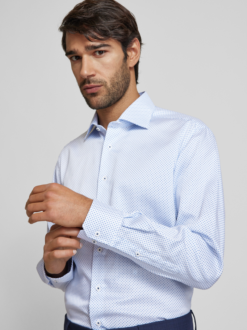 Eterna Regular fit zakelijk overhemd met kentkraag