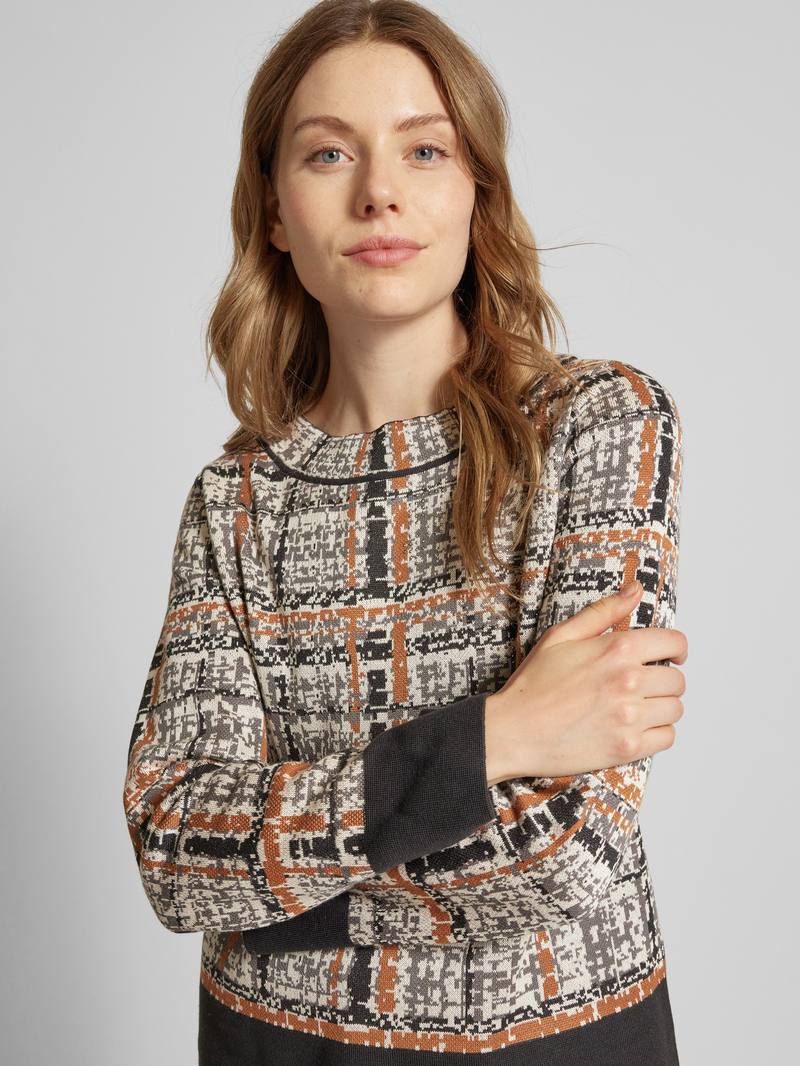 Betty Barclay Gebreide pullover met geribde ronde hals