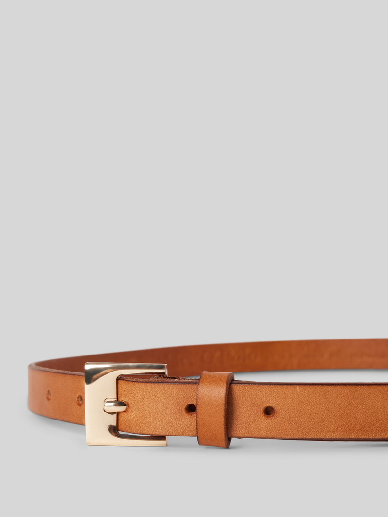 Marc O'Polo Riem van stijlvol runderleer met contrastkleurige stitching