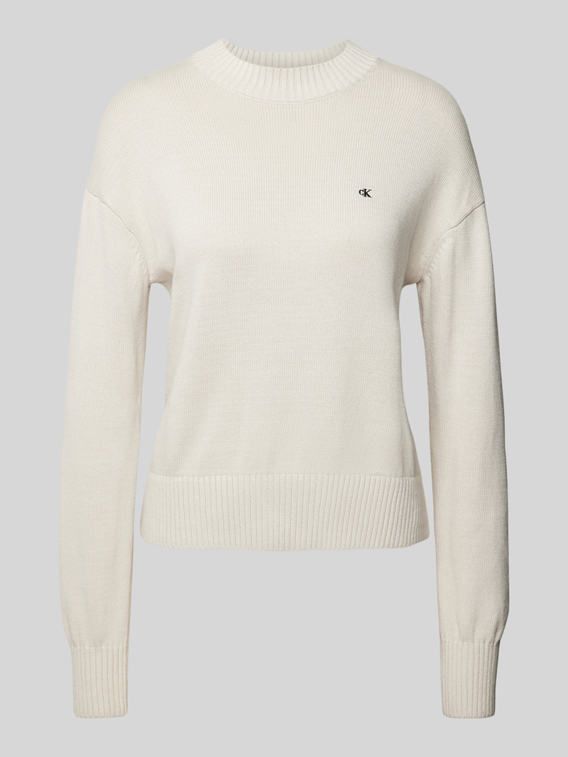 Calvin Klein Jeans Gebreide pullover met labelstitching, model 'MONOGRAM'