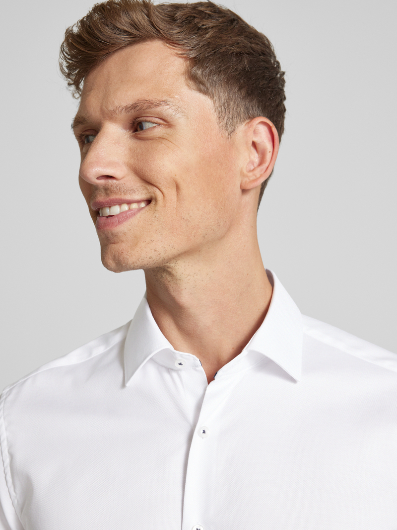 Eterna Slim fit zakelijk overhemd met effen structuur