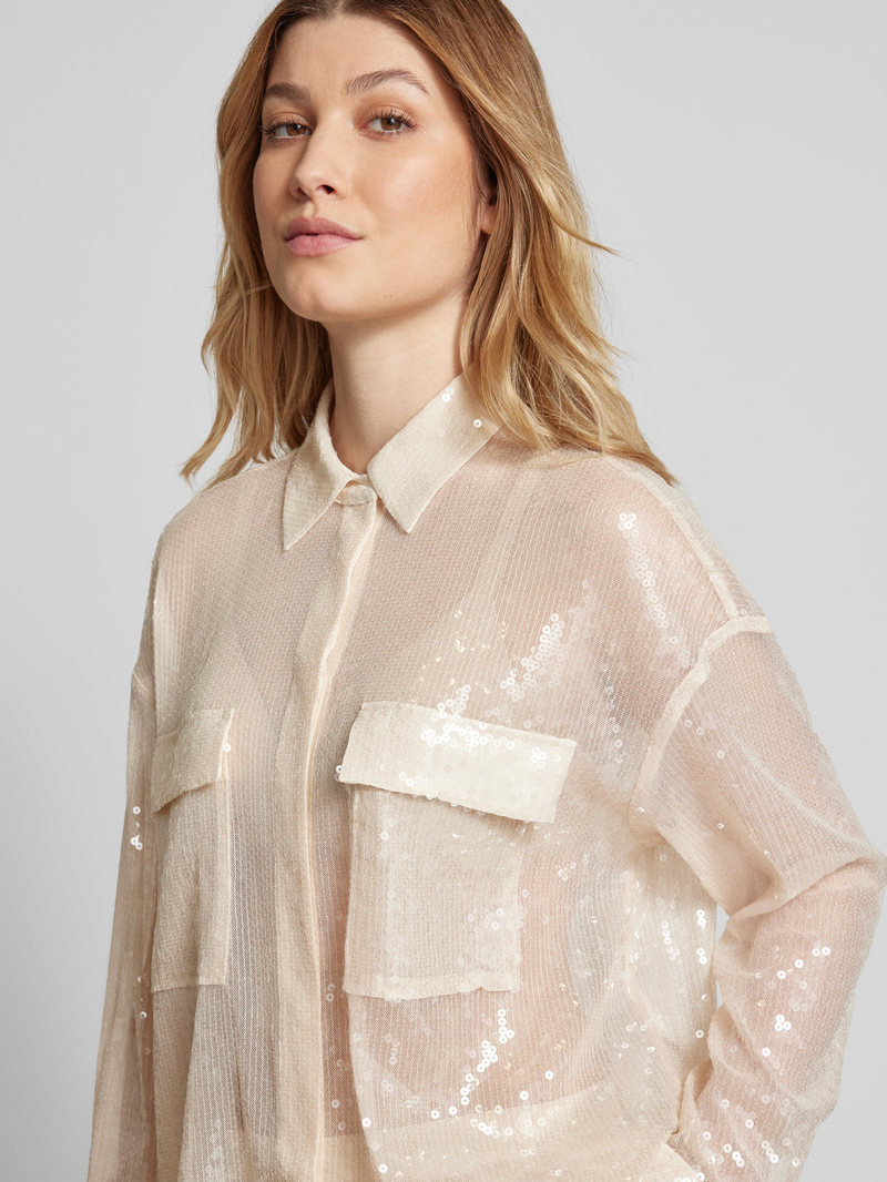 Boss Orange Regular fit overhemdblouse met pailletten model 'BALLETS'