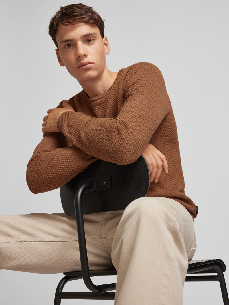 Blend Gebreide pullover met structuurmotief