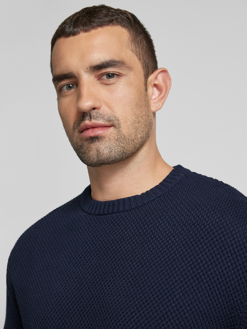 Selected Homme Gebreide pullover met ribboorden model 'HENNY'
