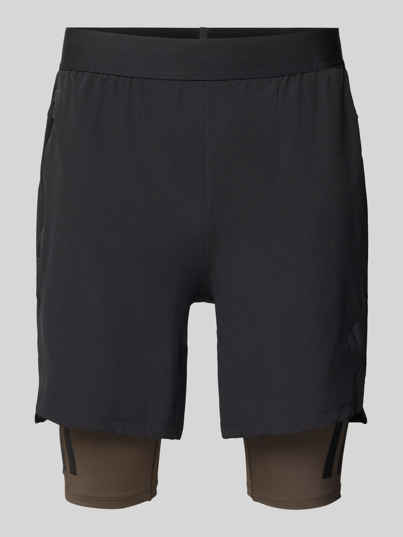 Adidas Training Slim fit double layer korte broek met labelprint model 'Power 2in1'