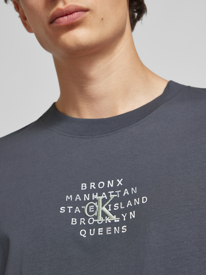 Calvin Klein Jeans T-shirt met logostitching model 'NYC STAMP'
