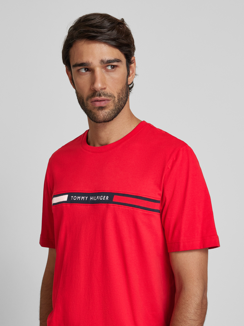 Tommy Hilfiger Regular fit T-shirt met labelstitching