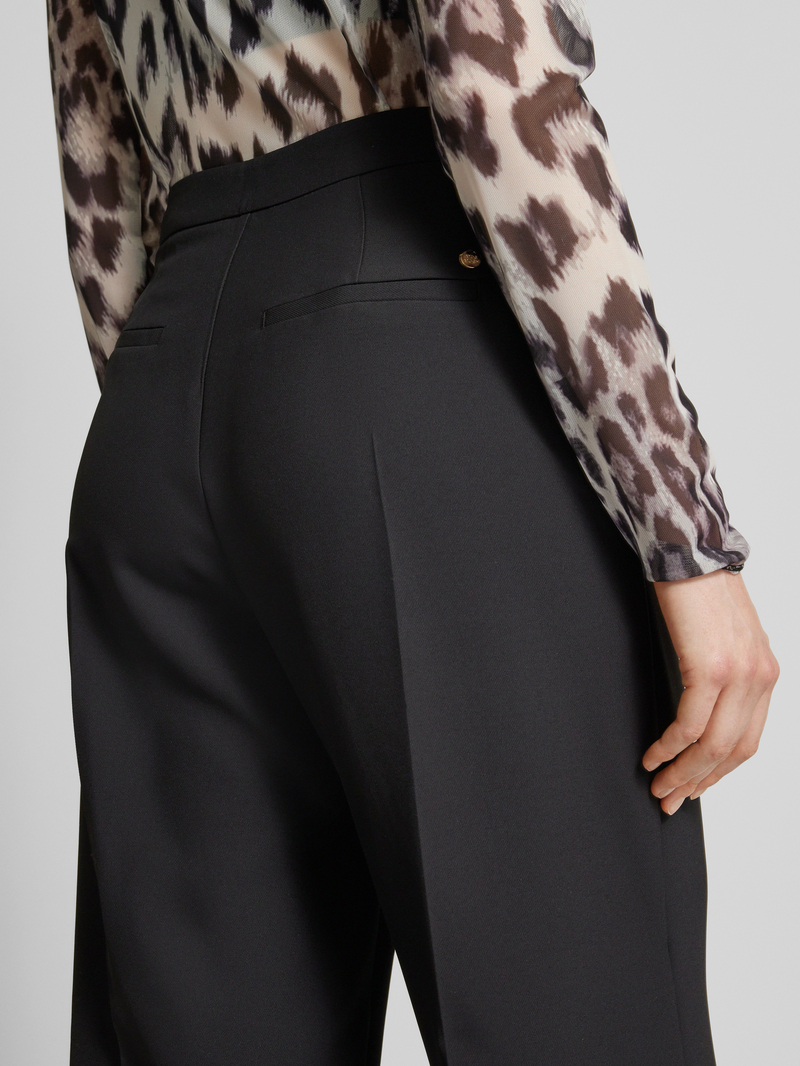 MOS MOSH Stoffen broek met wijde pijpen en persplooien model 'Leya'