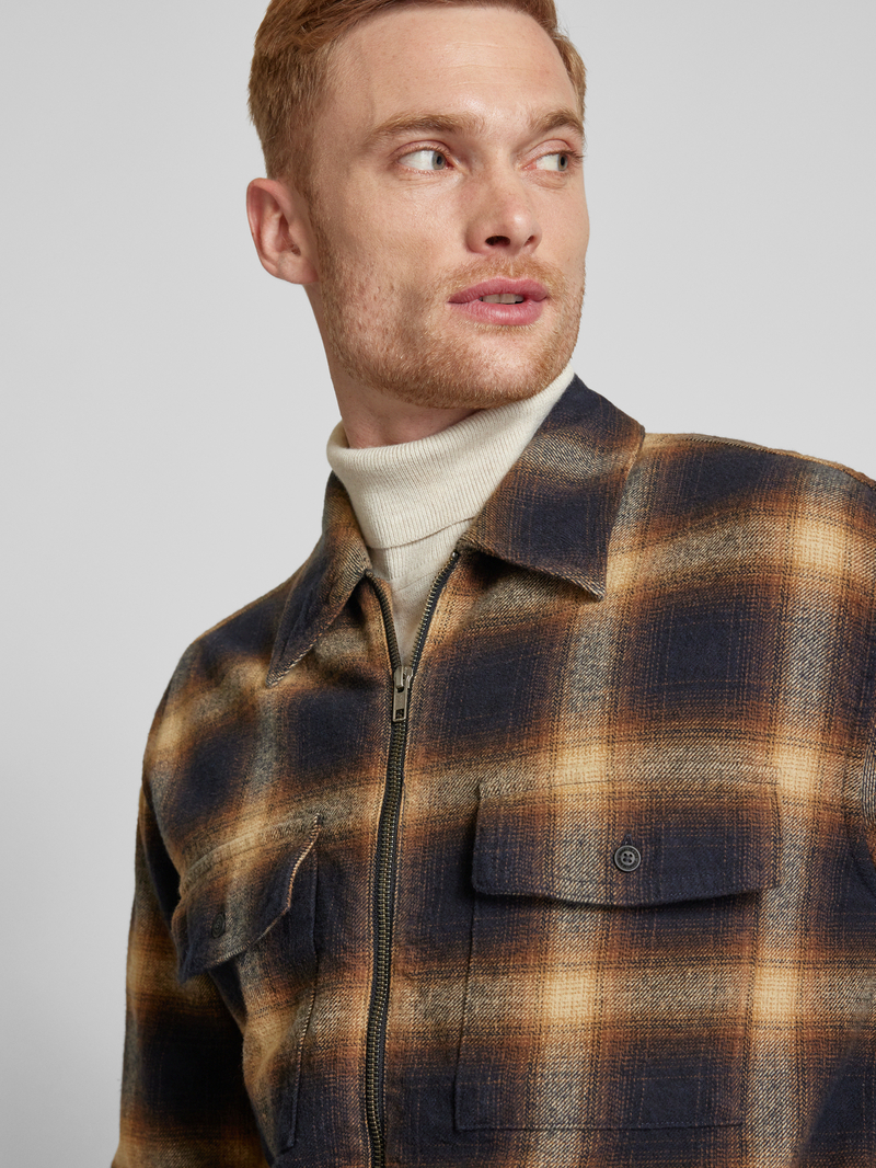 JOOP! JEANS Regular fit overhemdjack met ritssluiting model 'Hacket'