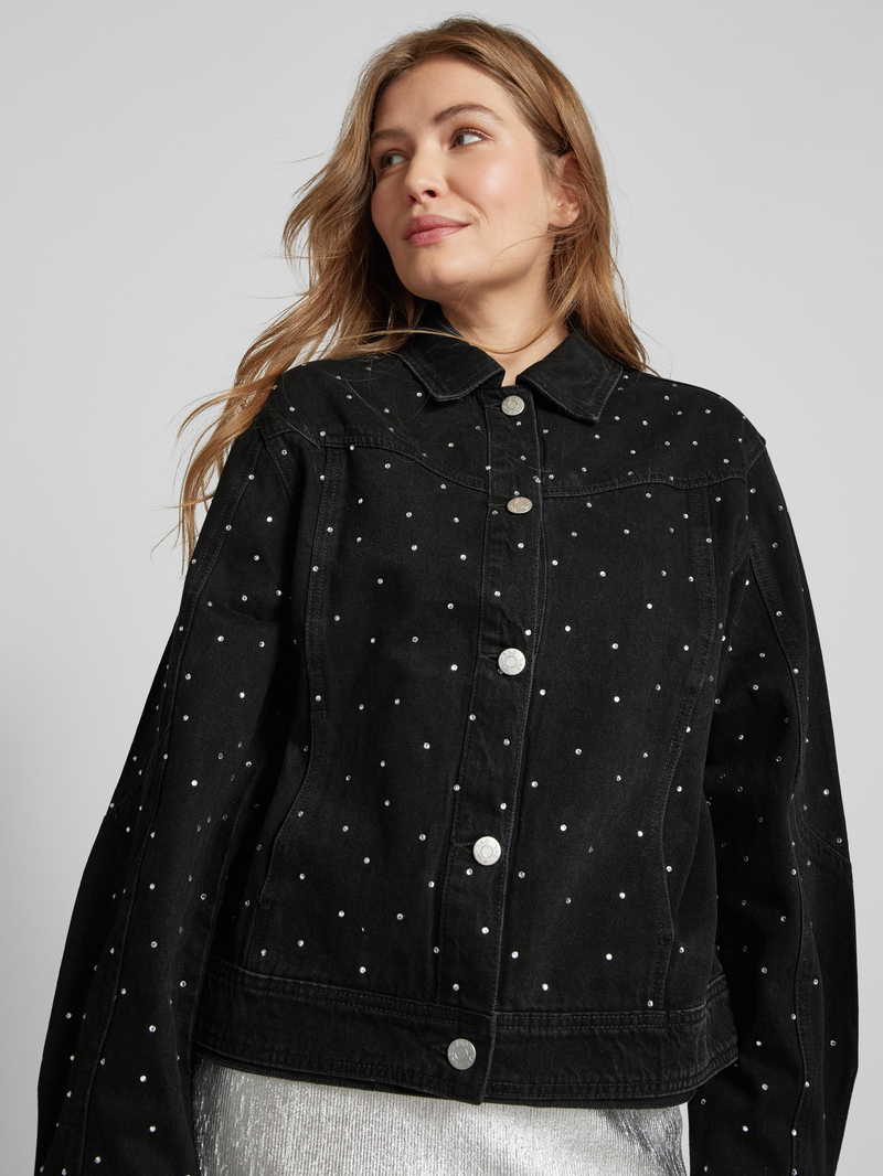 YAS Jeansjack met strass-steentjes model 'RISTA'
