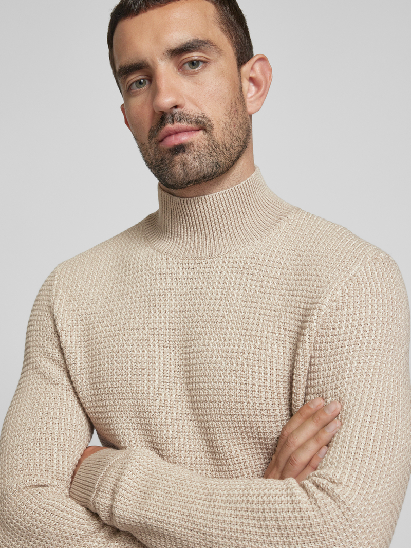 Boss Gebreide pullover met ribboorden
