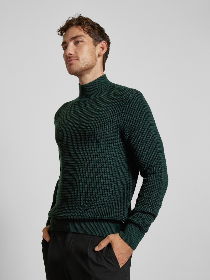 Boss Gebreide pullover met ribboorden