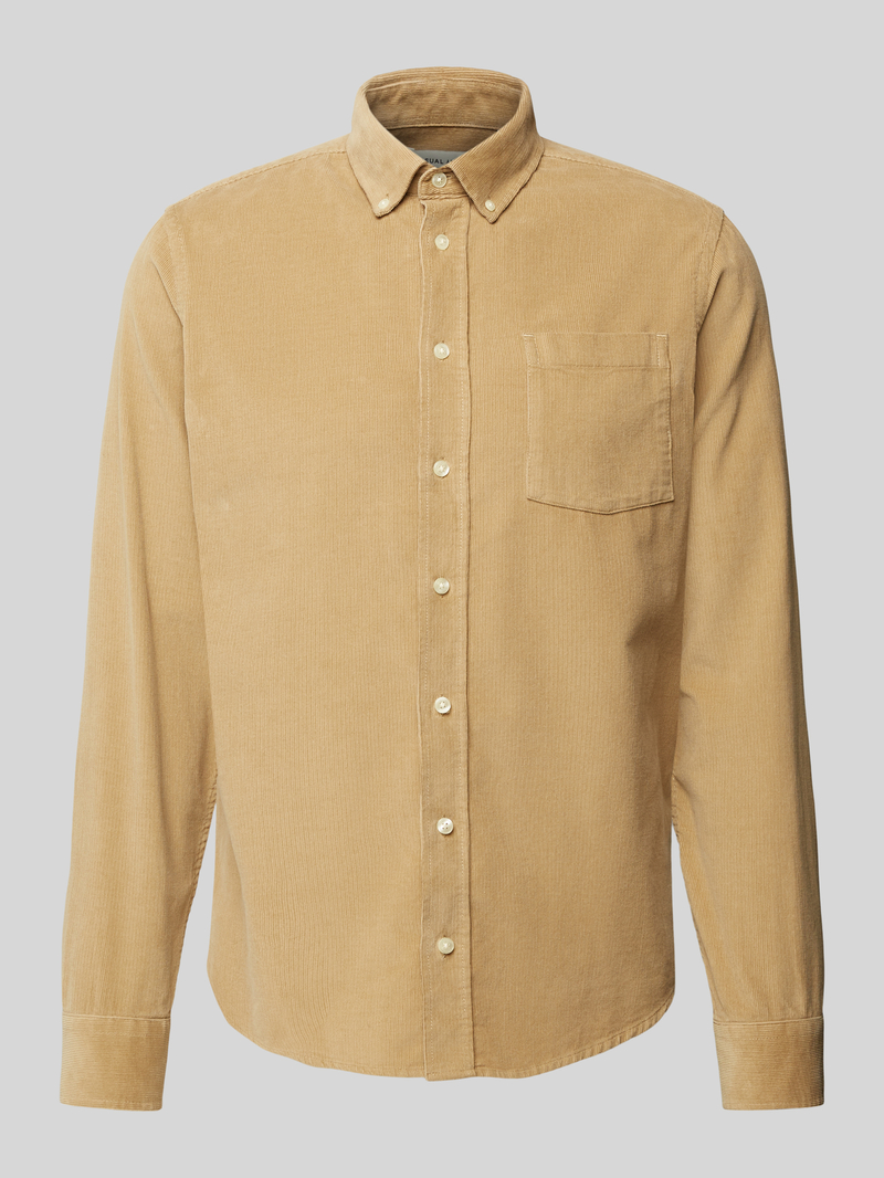 casual friday Regular fit corduroy overhemd met button-downkraag model 'ANTON'
