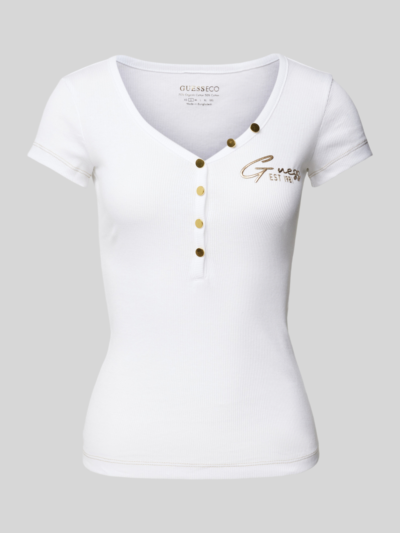 Guess T-shirt met labelprint model 'HENLEY'