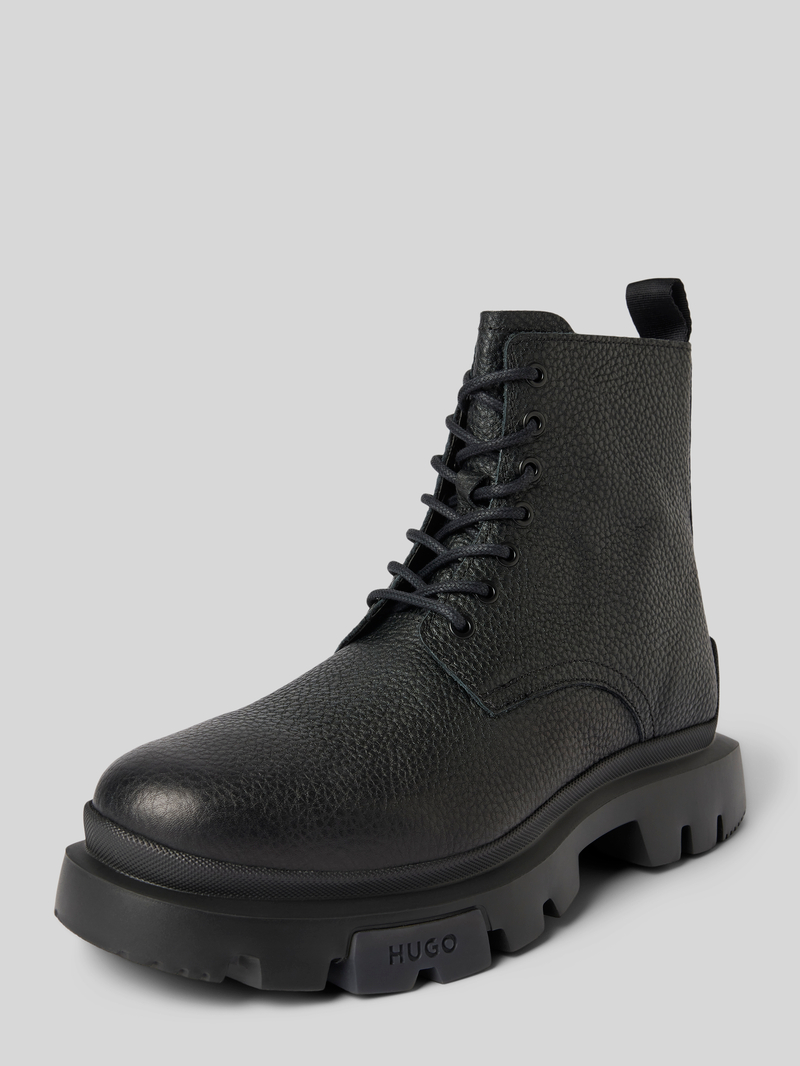 HUGO Veterboots van leer met labeldetails, model 'Fabyan'