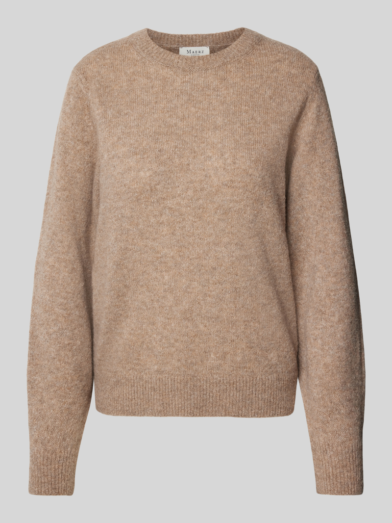 Maerz muenchen Wollen pullover met scheerwol en ronde hals